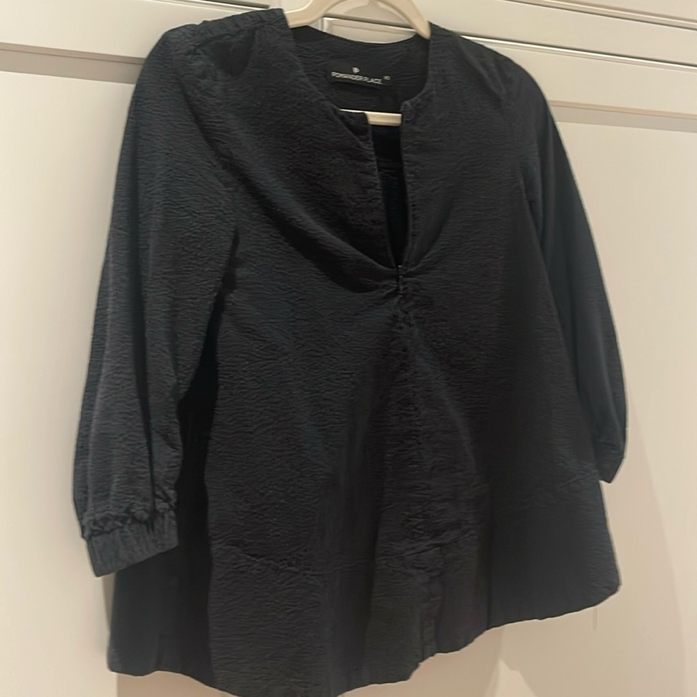 Tuckernuck Black Cotton Blouse